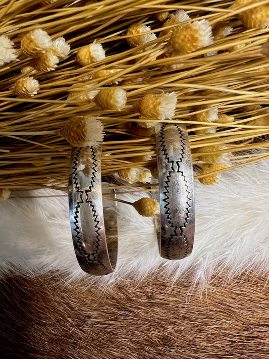 Native Silver Hoops