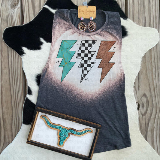 Lightning Bolt Western Festival Muscle Tank