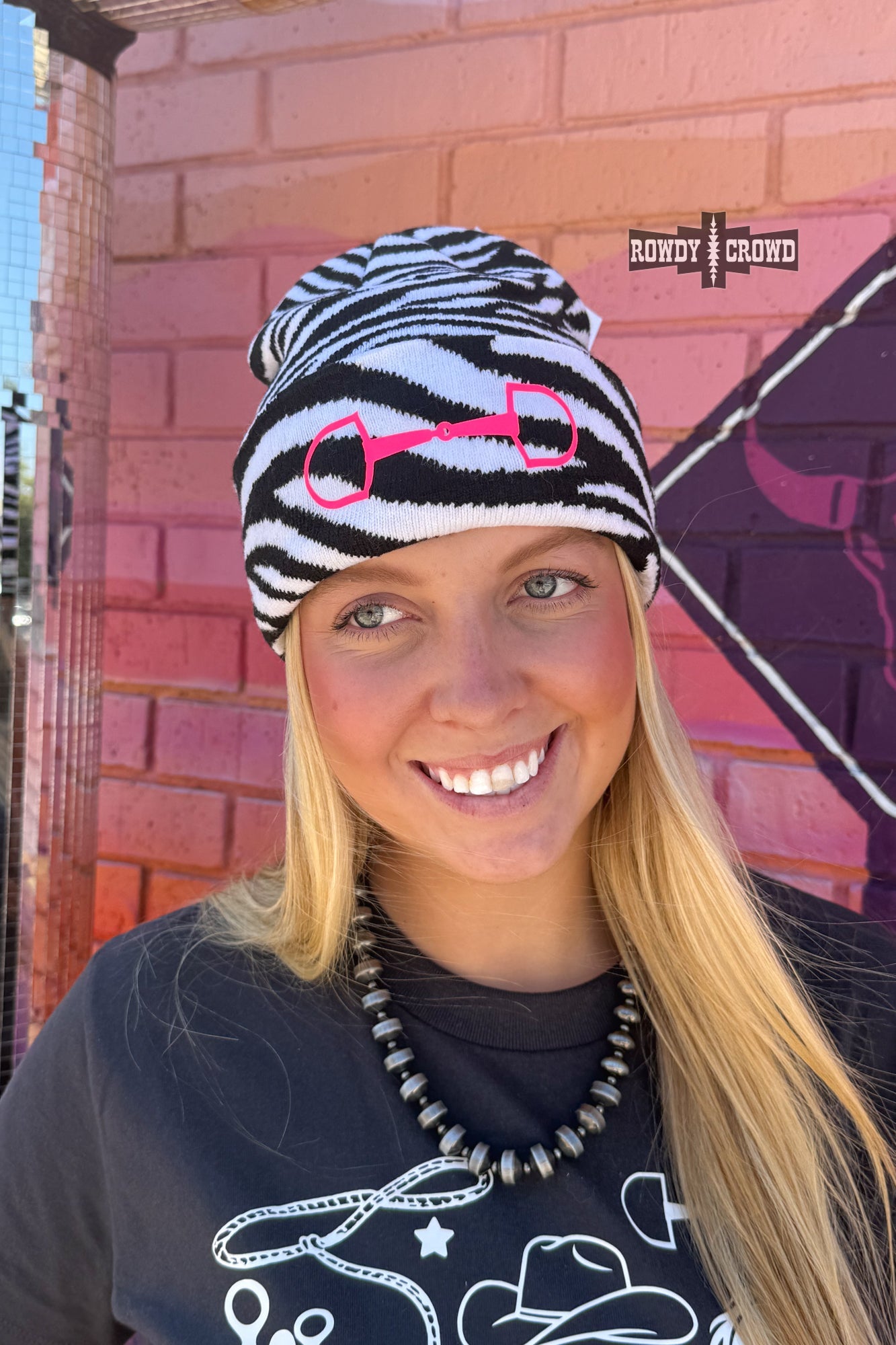 WHITE Zebra Bit Beanie