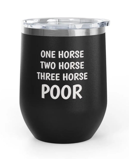 Wine Tumblers, 12 oz. - Engraved - One Horse/Two Horse