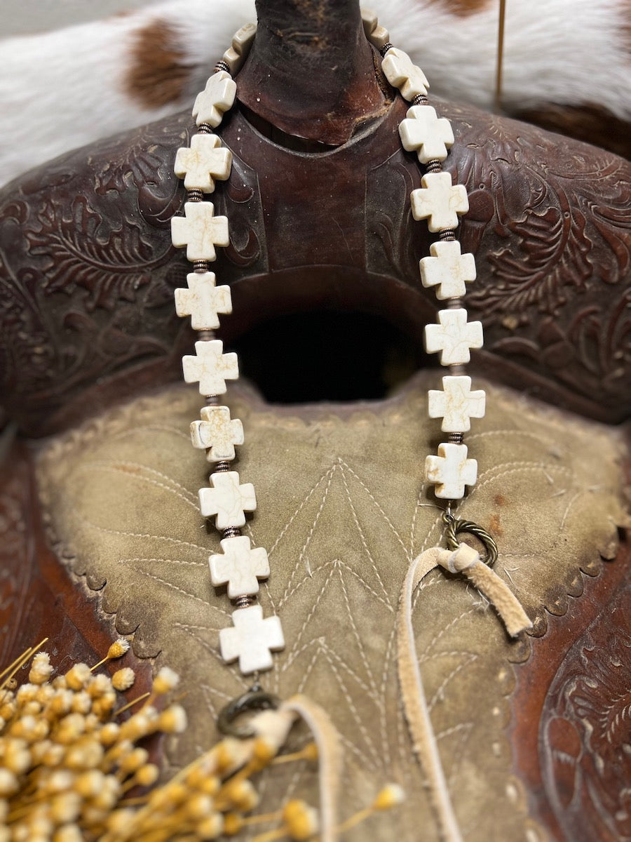White Cross Hatband