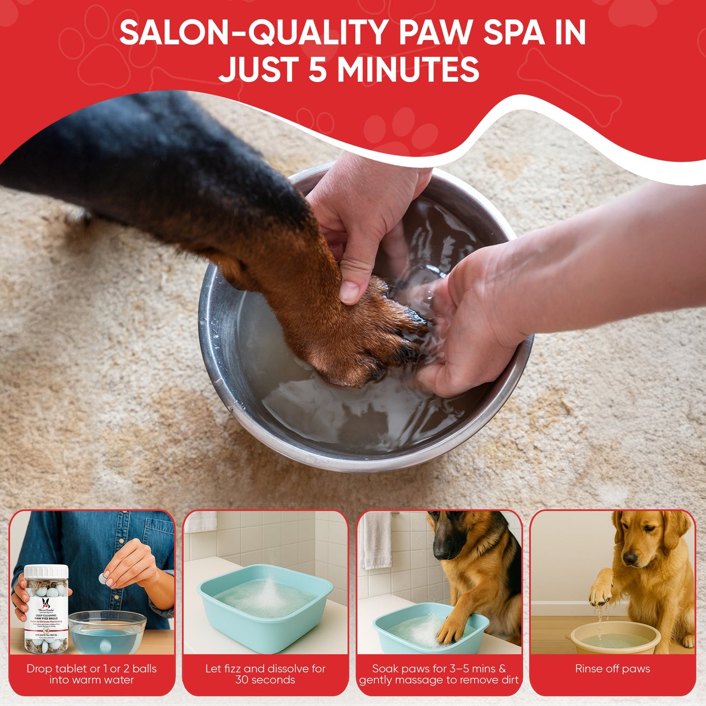Deep Cleaning Paw Fizz Balls - Professional Size