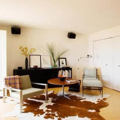 Brown and White Brazilian Cowhide Rug: XXL