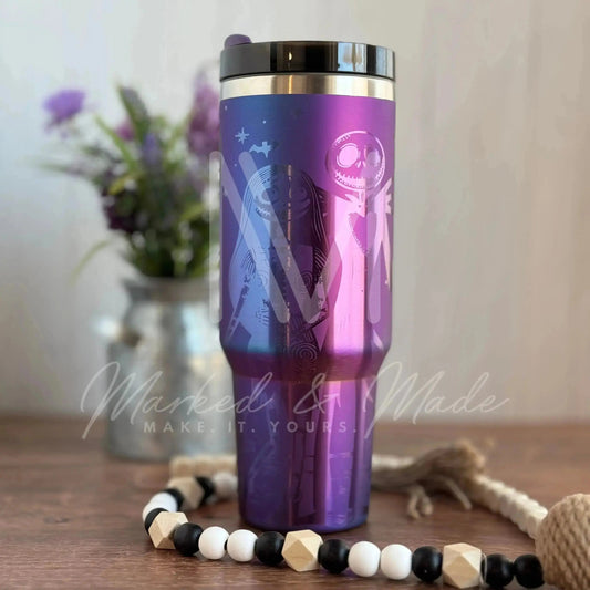 Jack and Sally Love  Engraved Tumbler | Genuine Stanley