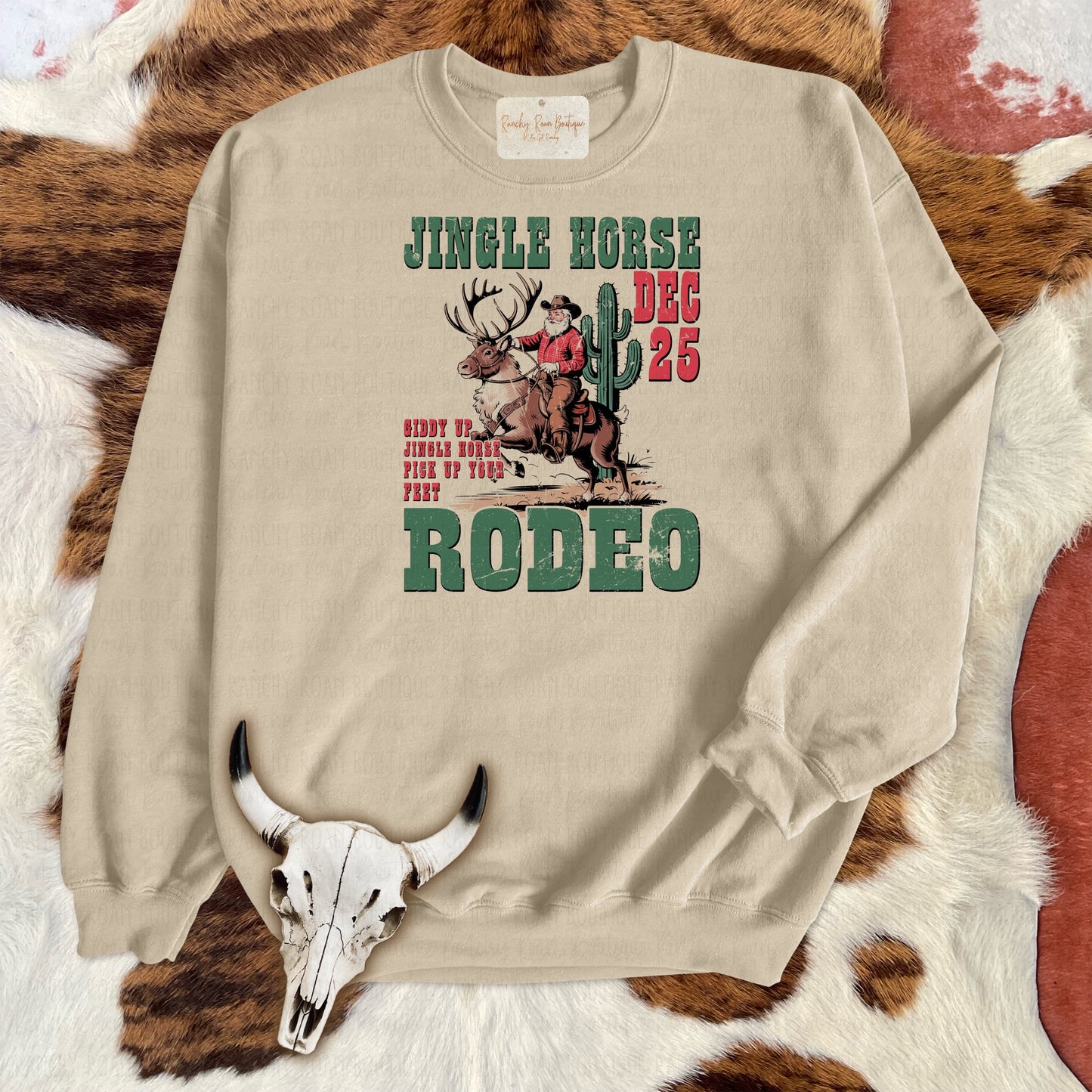 Jingle Horse Rodeo Western Graphic Sweatshirt