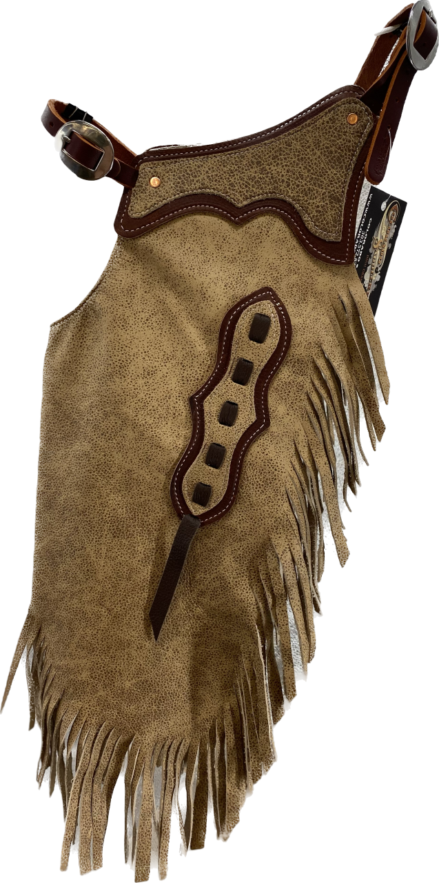 Kids Chinks, Light Brown with Dark Brown Trim