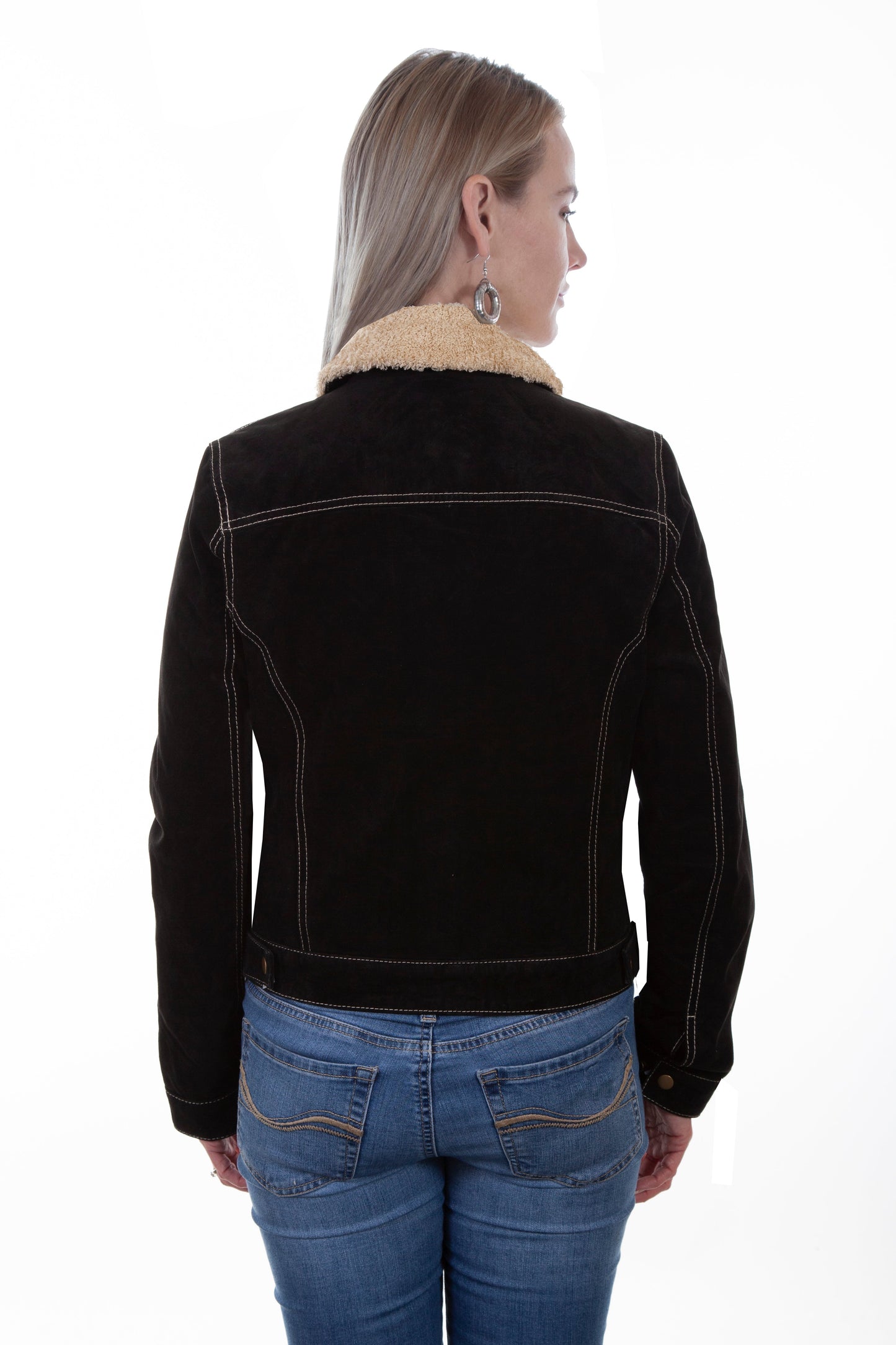 Faux Shearling Jean Jacket - L1019