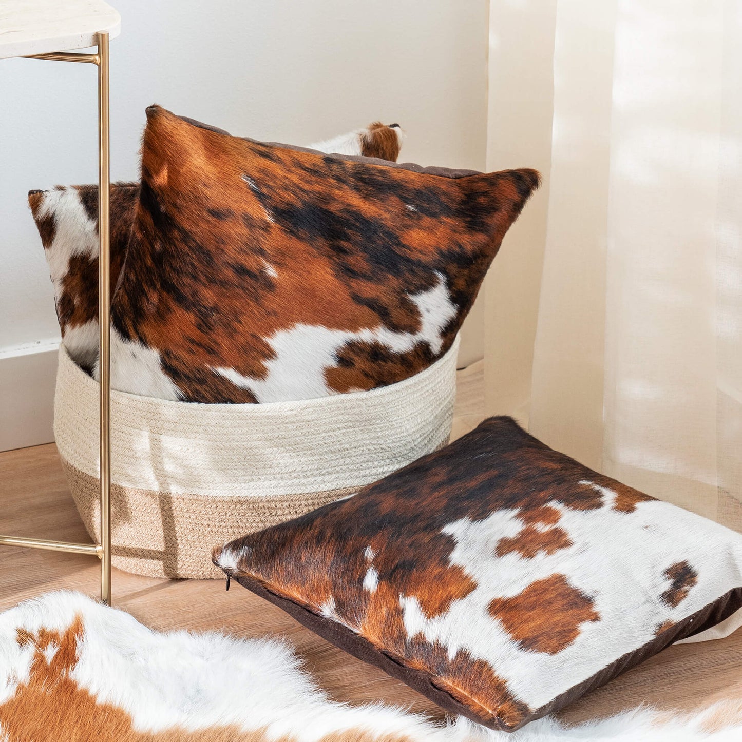 Tricolor Cowhide Pillow