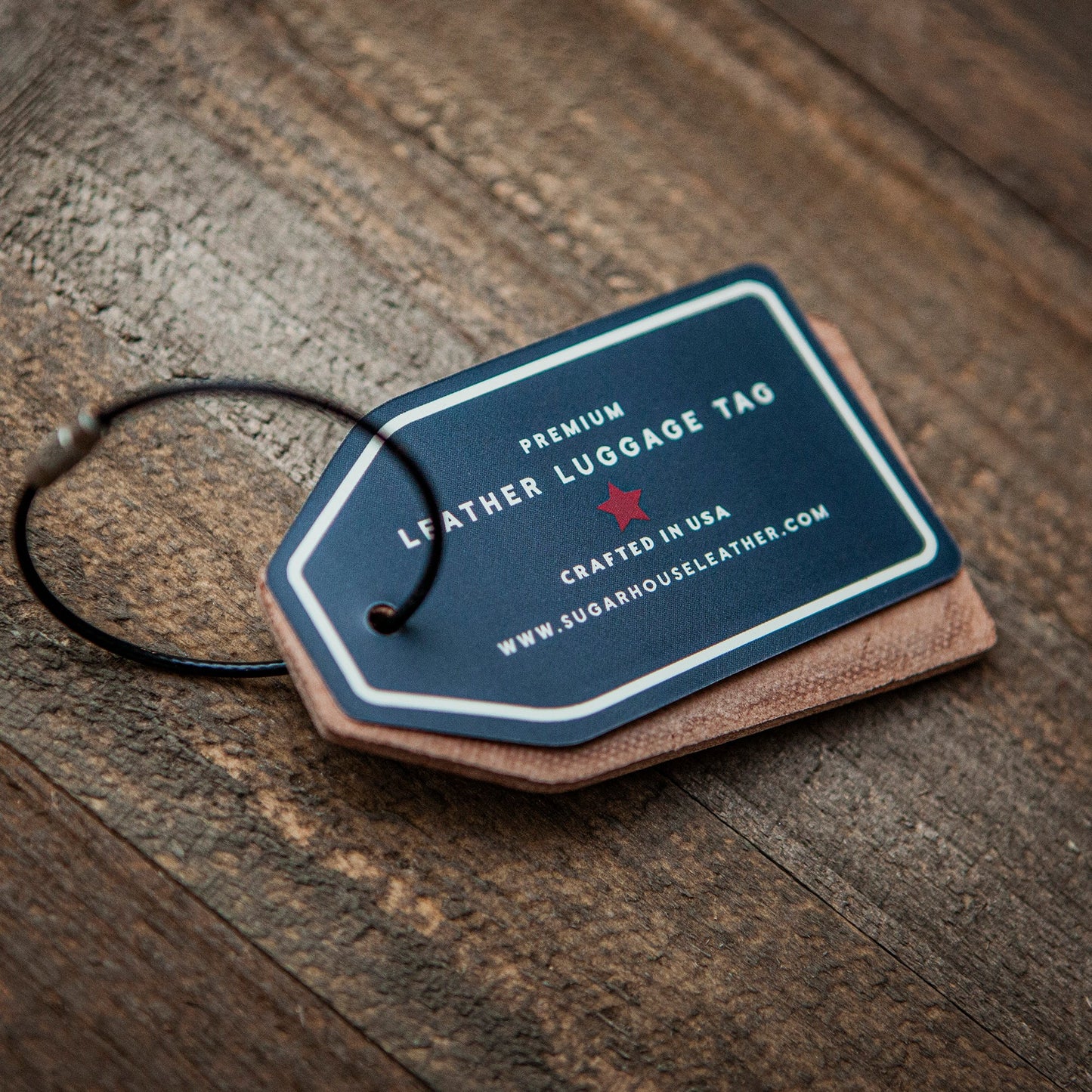 American Flag Leather Luggage Tag