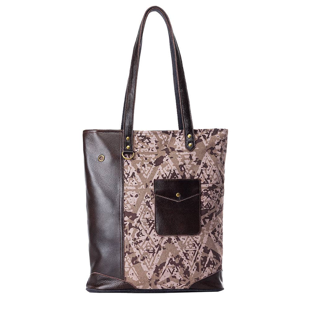 Estelle Leather & Canvas Western Tote Bag