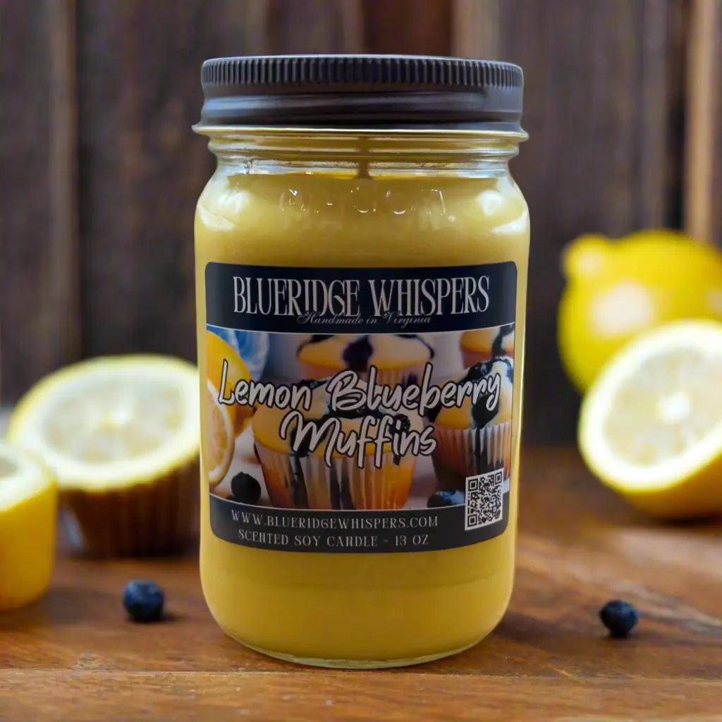 Lemon and Blueberry Muffins – Fruity Bakery Soy Candle | 16 oz Mason Jar