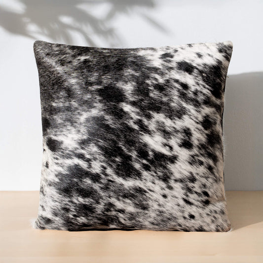 Black Salt and Pepper Cowhide Pillow