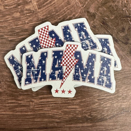 MAMA Patriotic  | UV Printed Leather Hat Patch