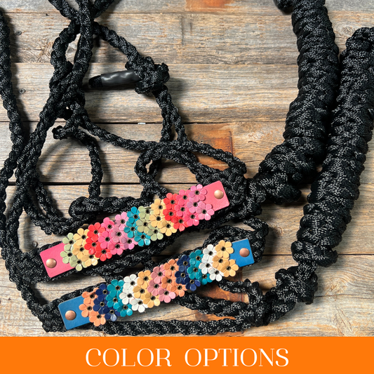 Black Mule Tape Triple Flower Halter