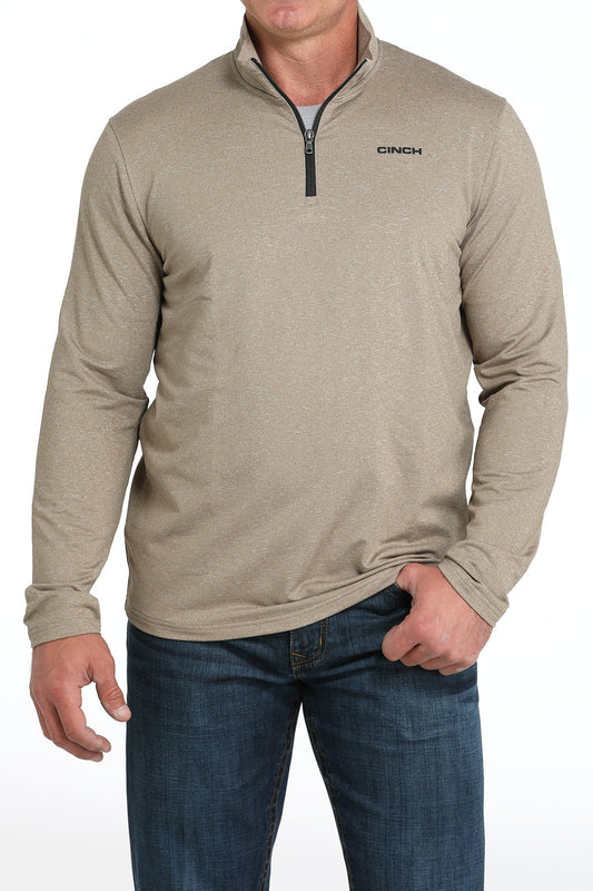 Mens Cinch 1/4 zip- Stone