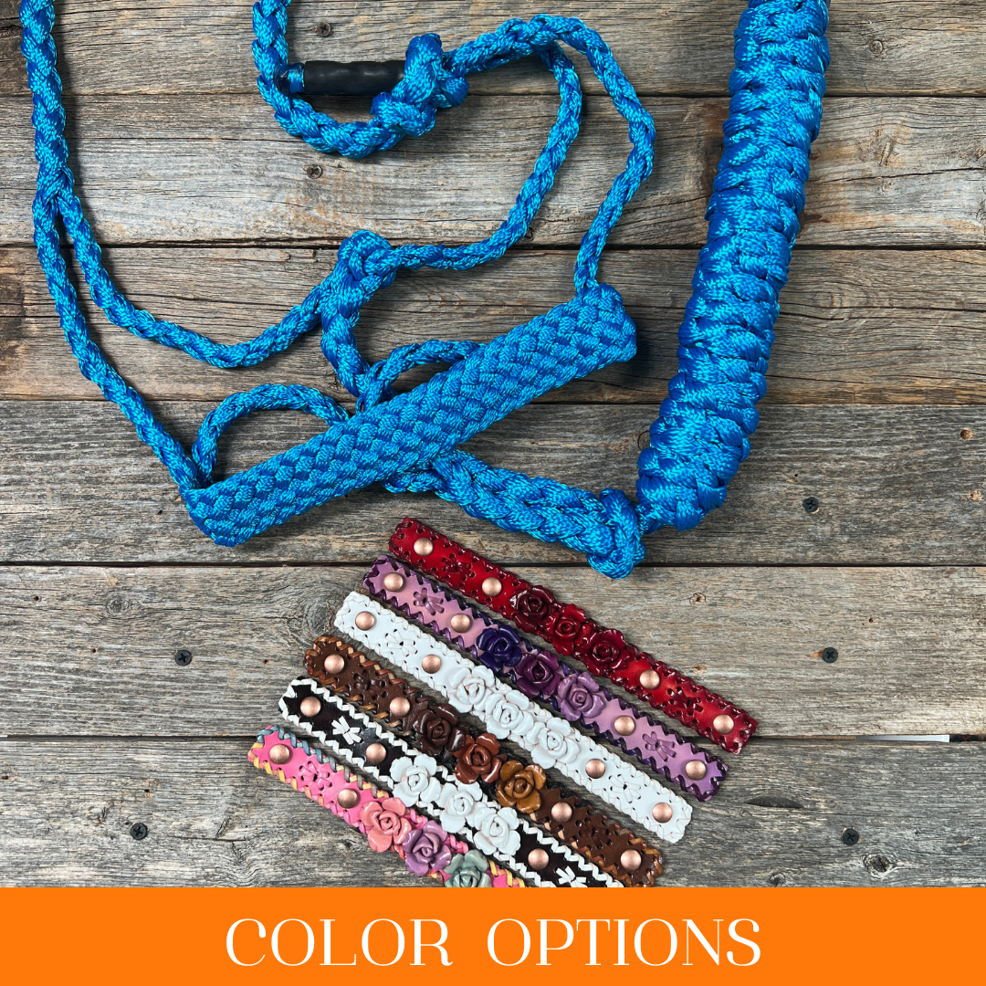 Blue Mule Tape Rose Halter