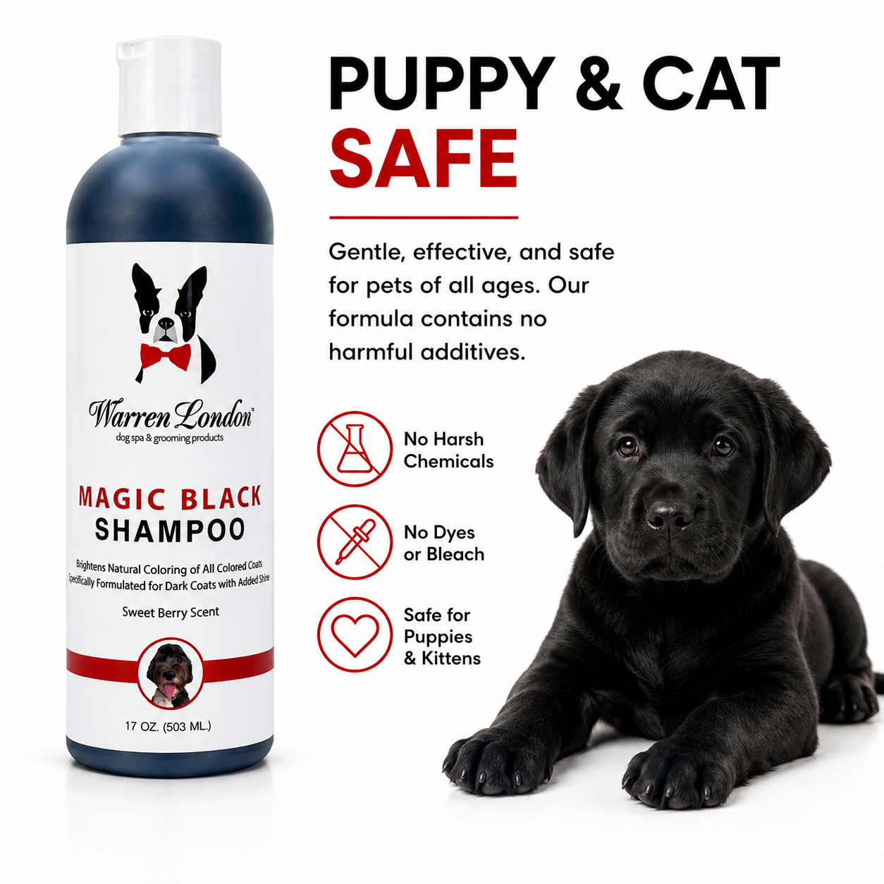 Magic Black Brightening Dog Shampoo - Professional Size