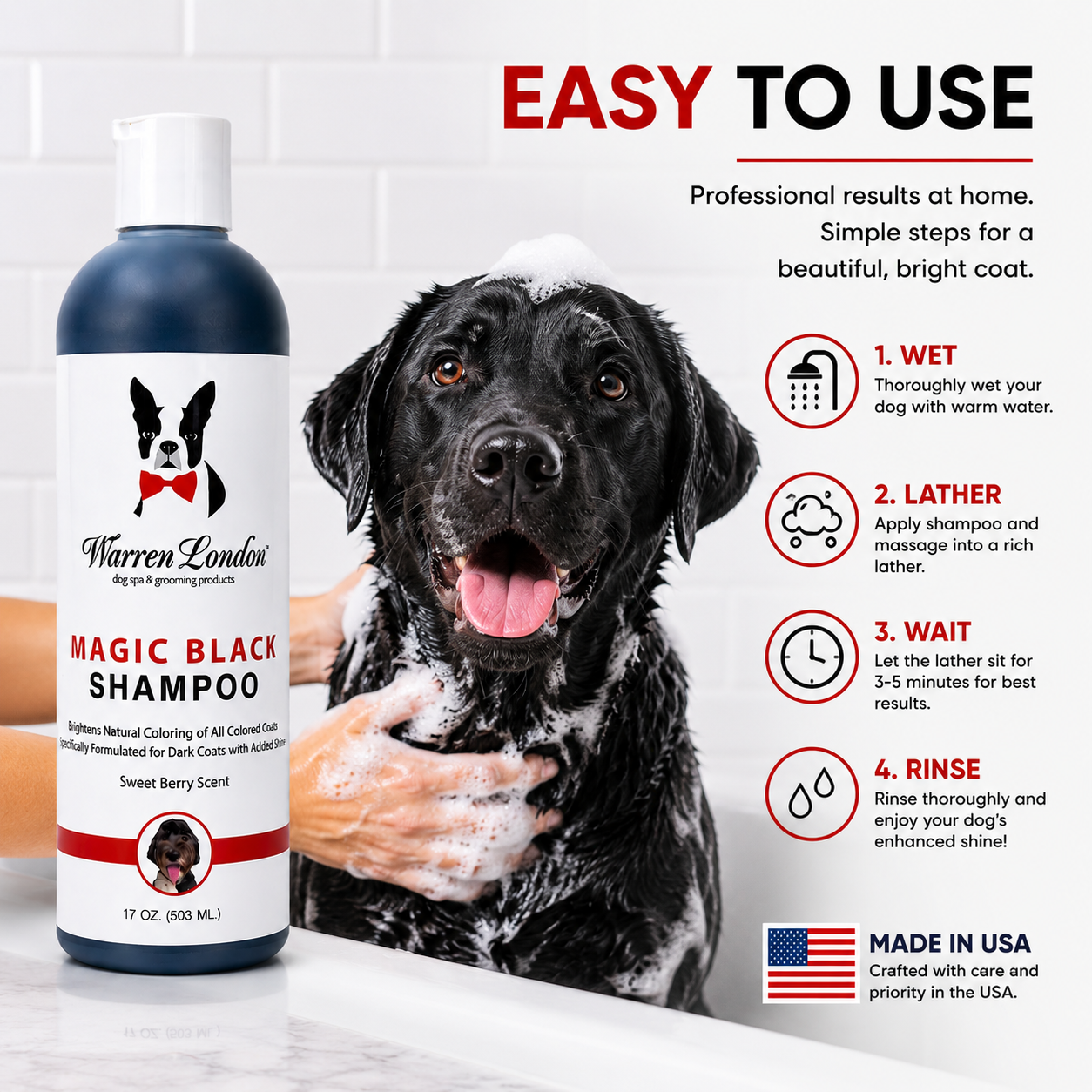Magic Black Brightening Dog Shampoo - Professional Size
