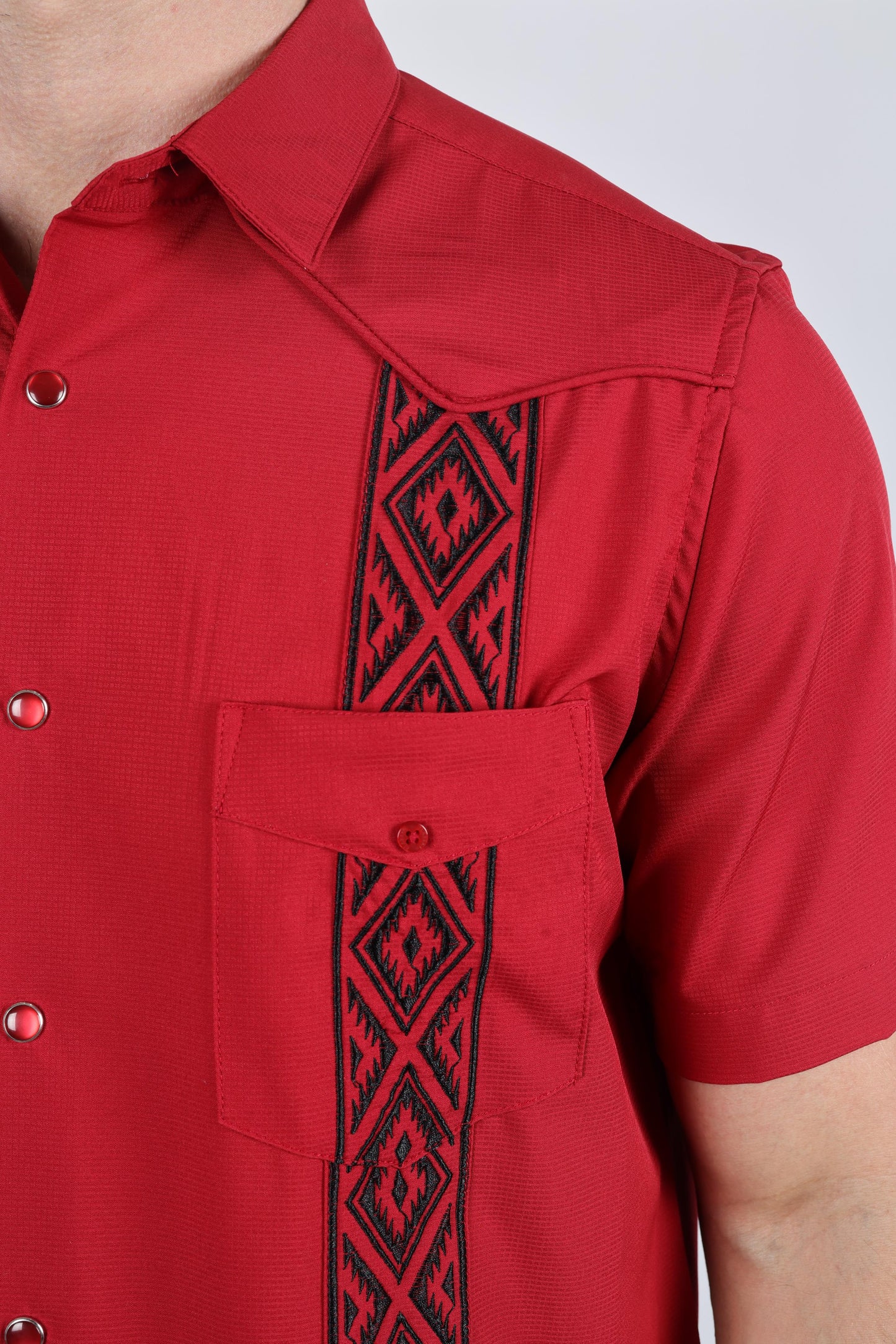 Men's Modern Red GUAYABERA Shirt