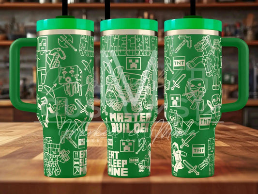 Minecraft! Master Builder  Engraved Tumbler  | 40oz