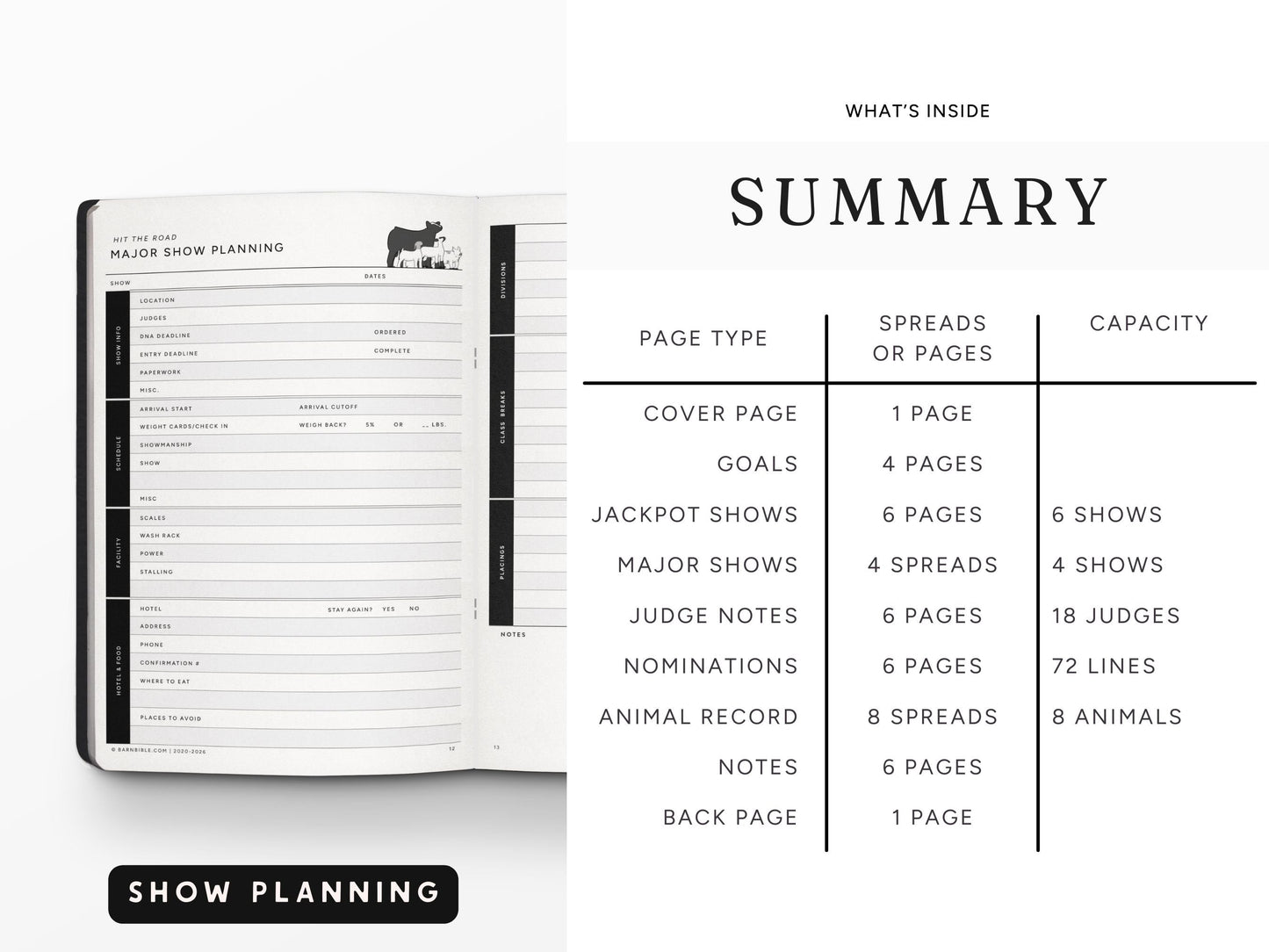Mini Barn Bible™ Show Planner Edition
