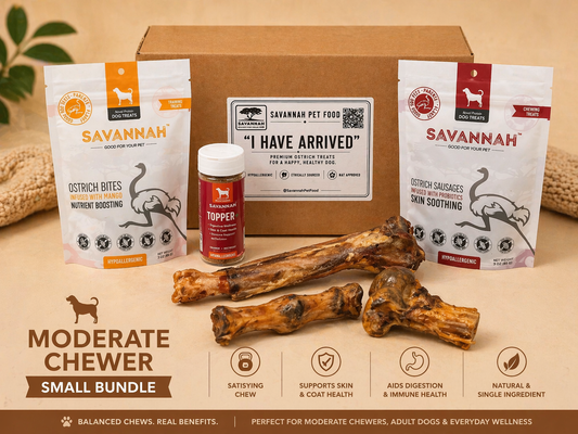 Moderate Chewer Small Box — 6 Ostrich Treats for Everyday Chewers