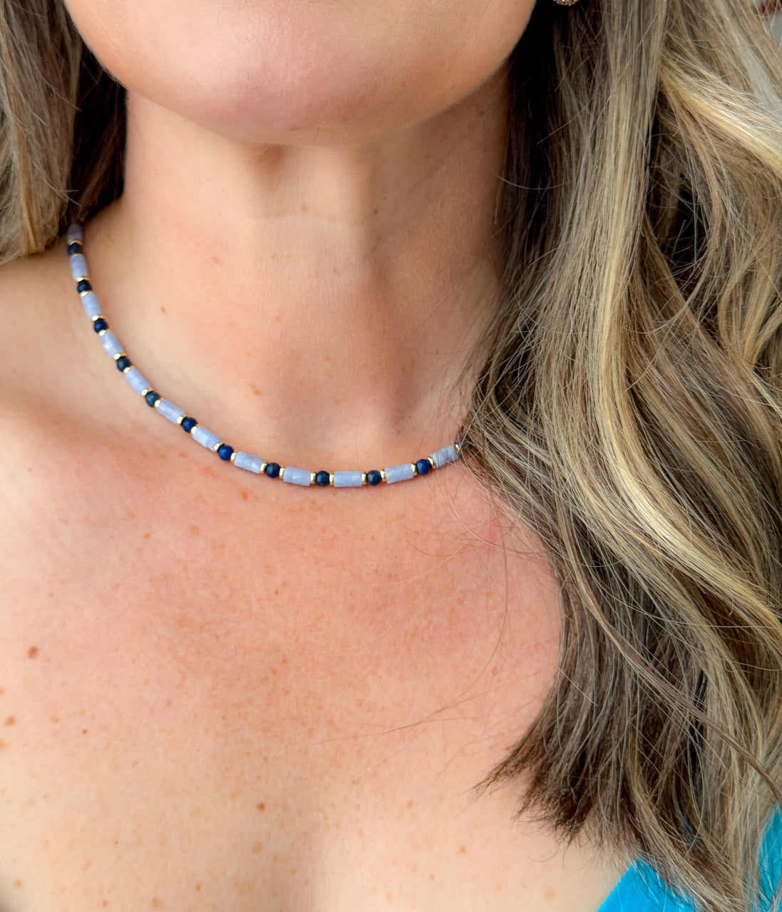 Light Blue Gemstone Necklace