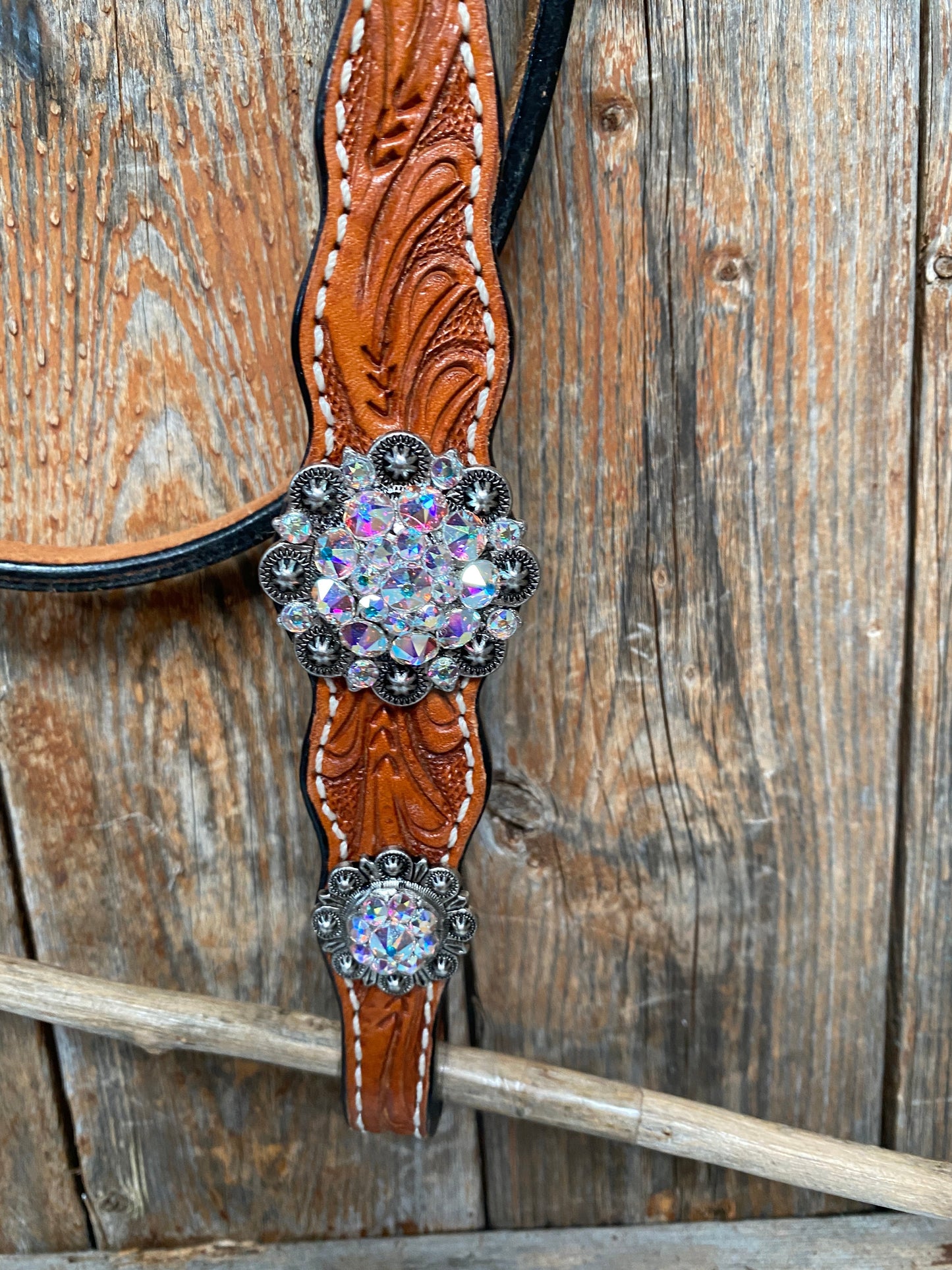 Light Oil and Antique Silver Browband & Breastcollar Tack Set #BBBC431