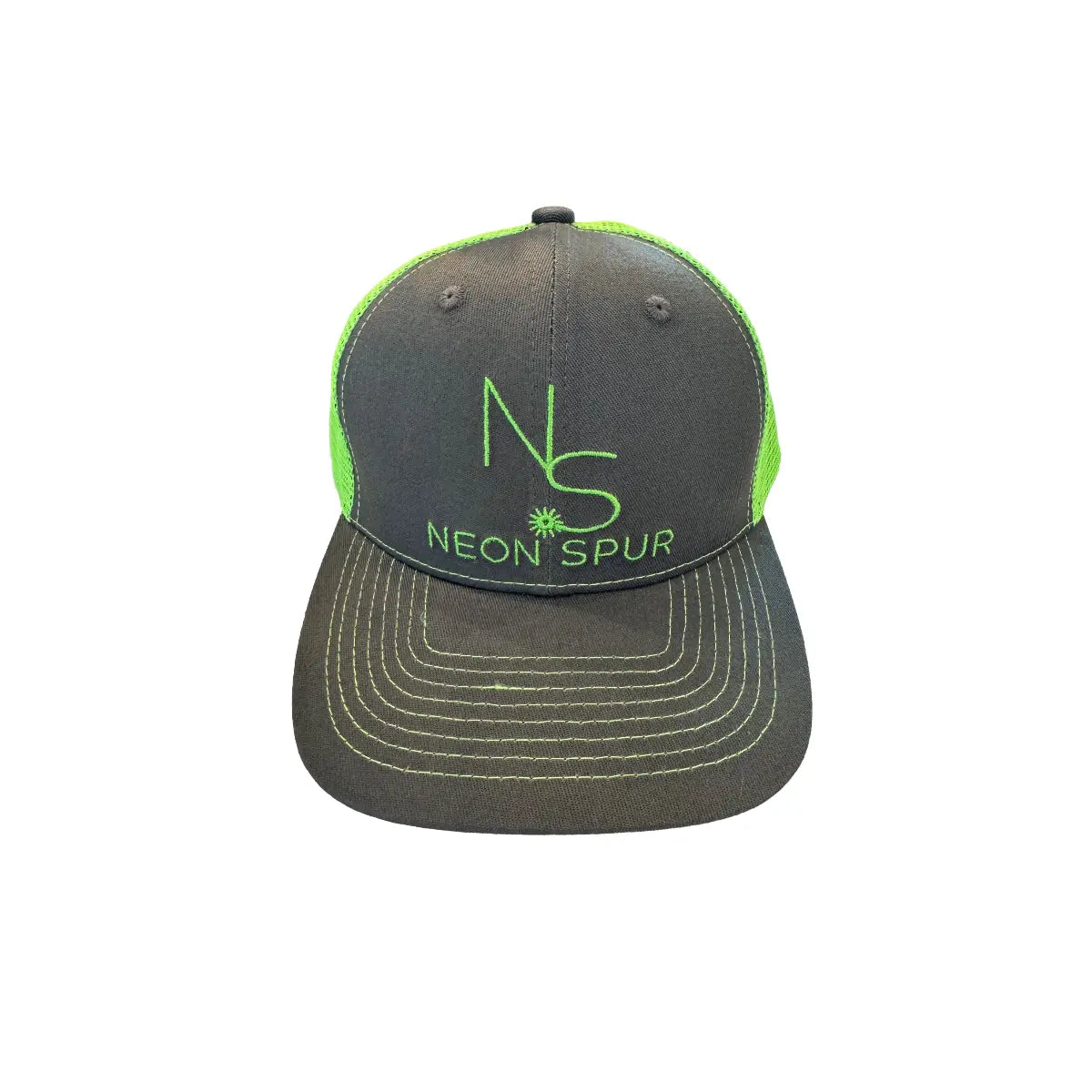 Neon Spur Emblem Lime and Gray Trucker Hat
