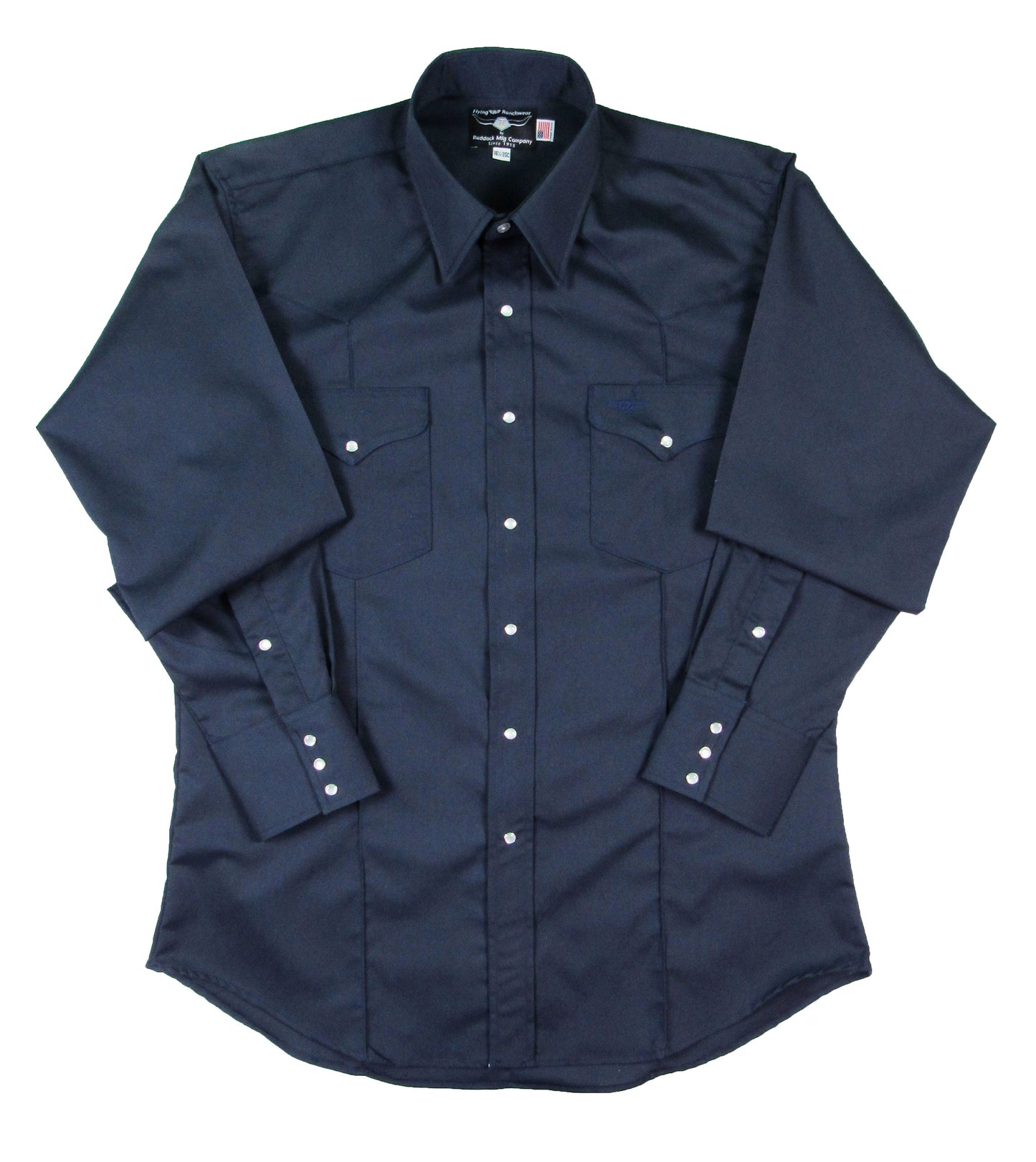 Rancher Crease - Navy Blue - Long Sleeve - Snaps