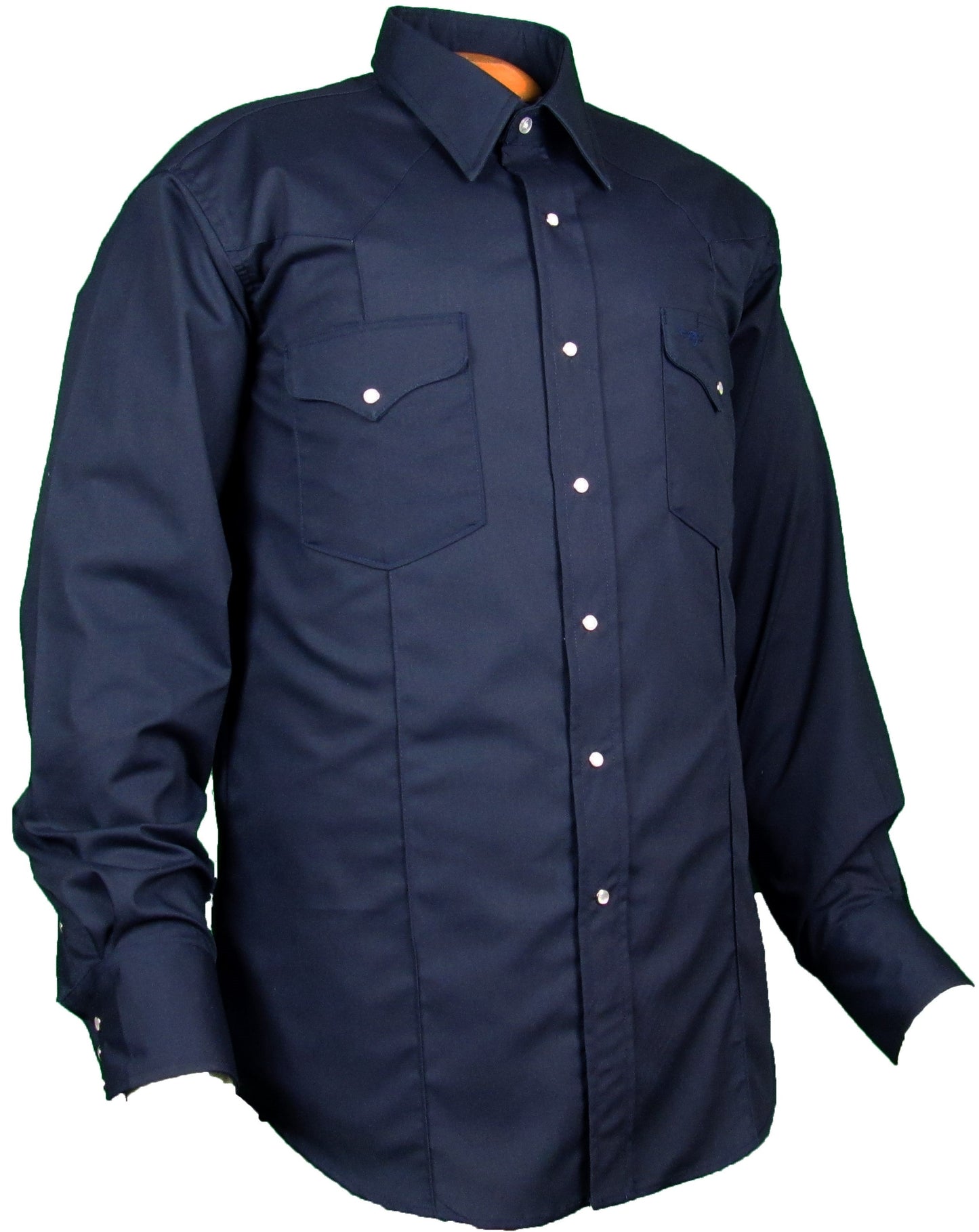 Rancher Crease - Navy Blue - Long Sleeve - Snaps