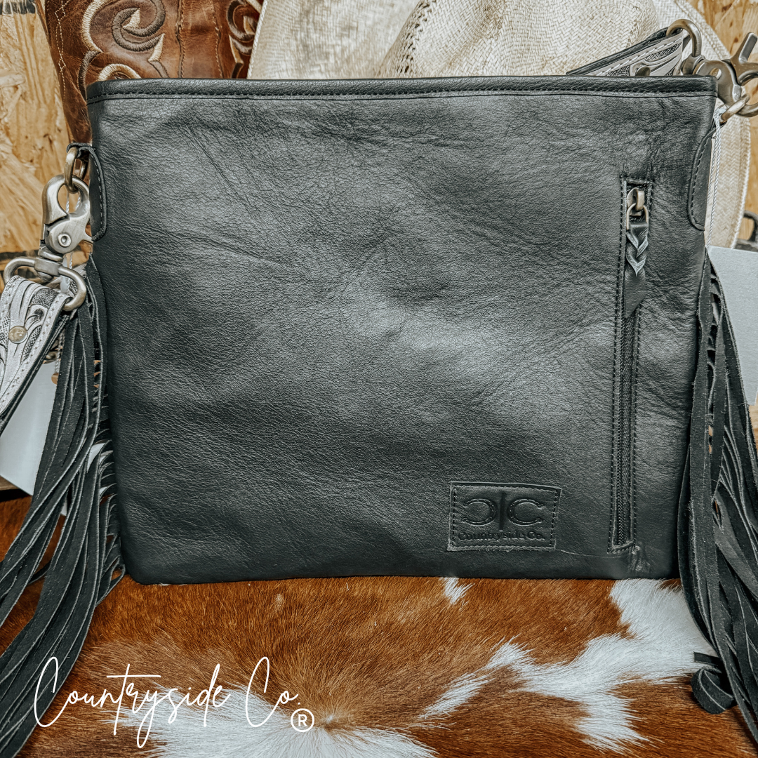 Rodeo Square Cowhide Checkered Conceal Carry Purse