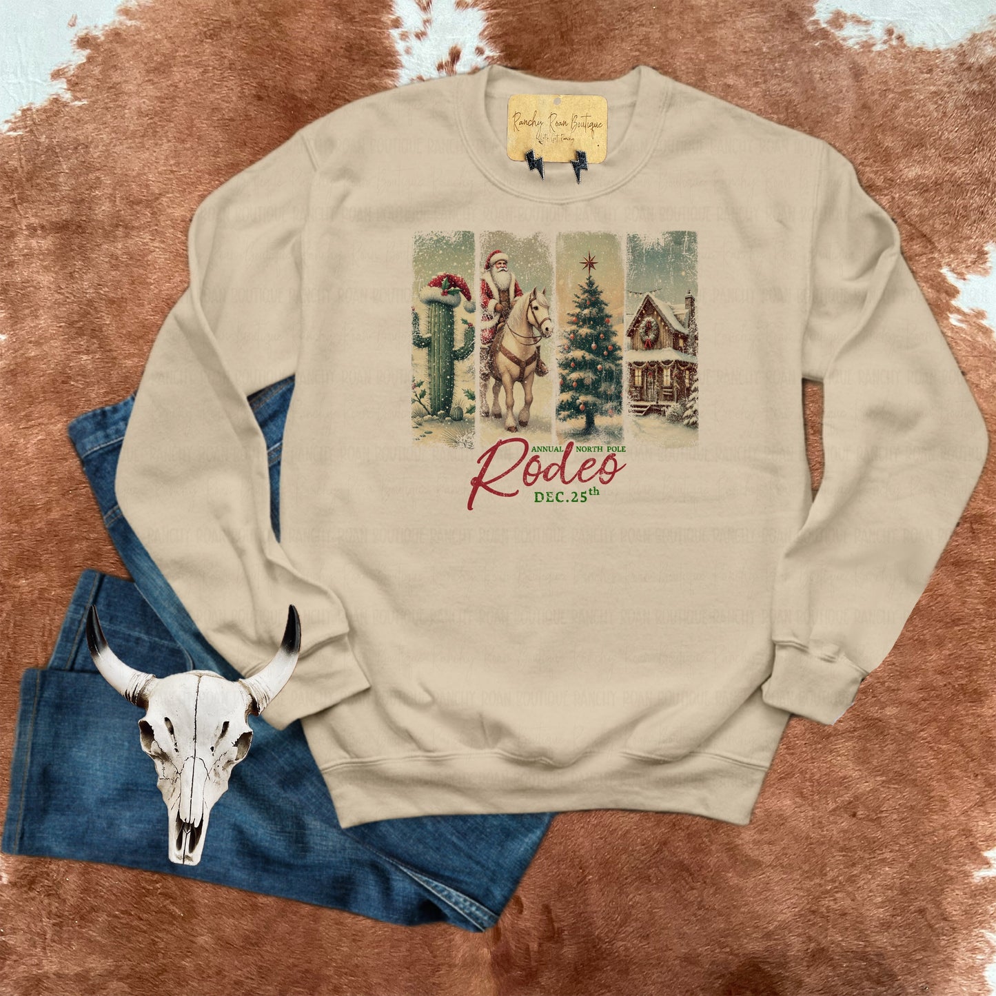 North Pole Rodeo Christmas Graphic Sweatshirt