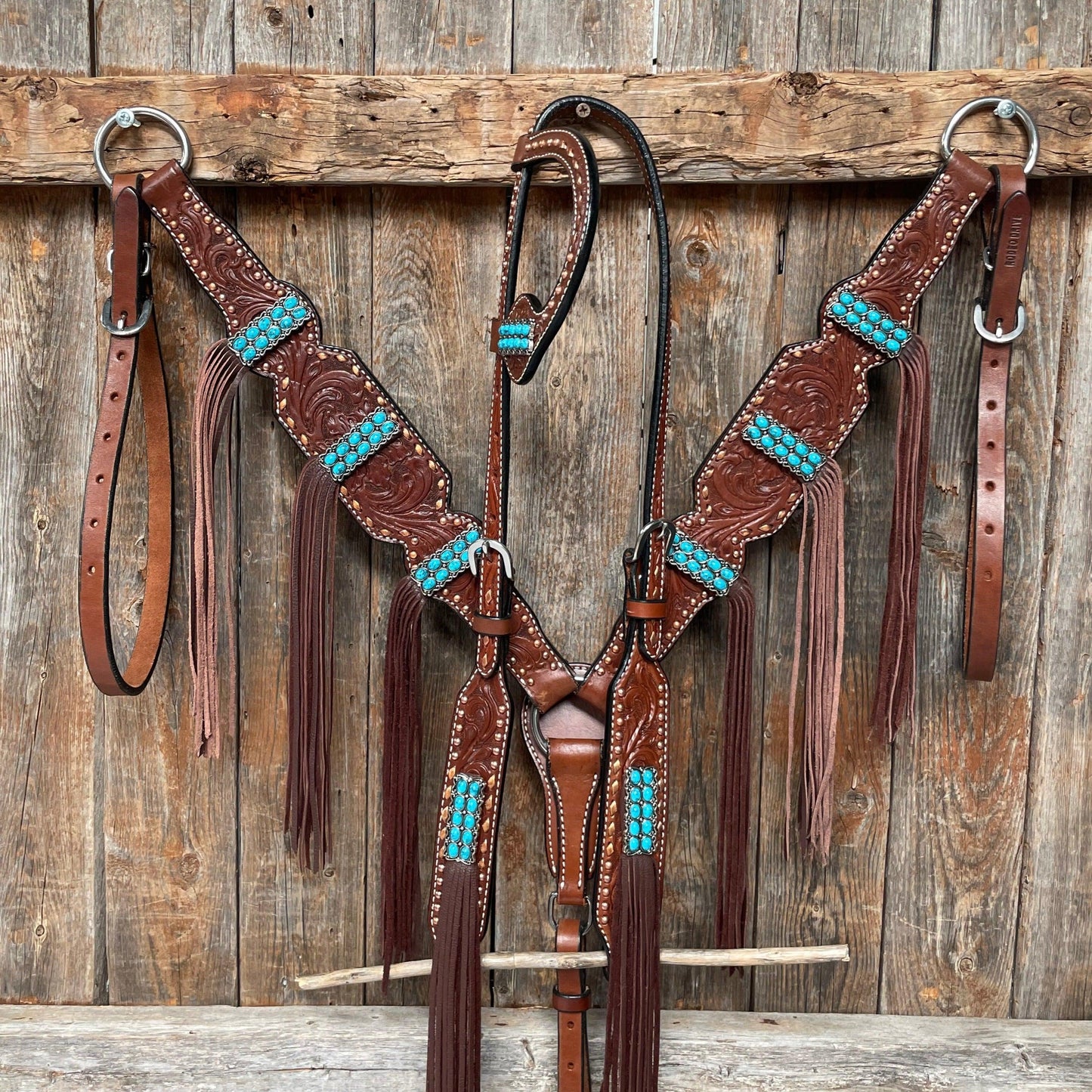 Medium Oil Copper Dot Turquoise Tack Set #OEBC495