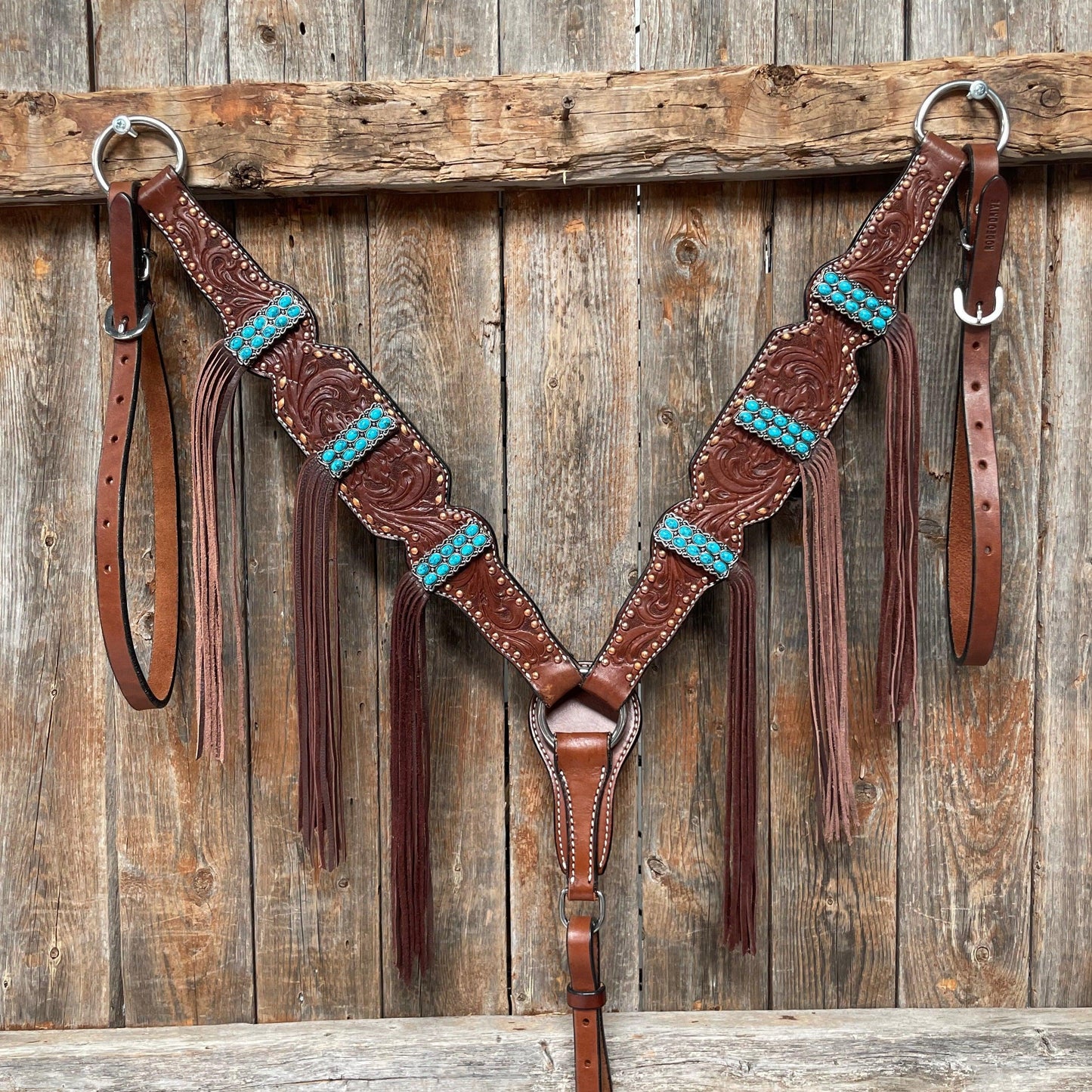 Medium Oil Copper Dot Turquoise Tack Set #OEBC495