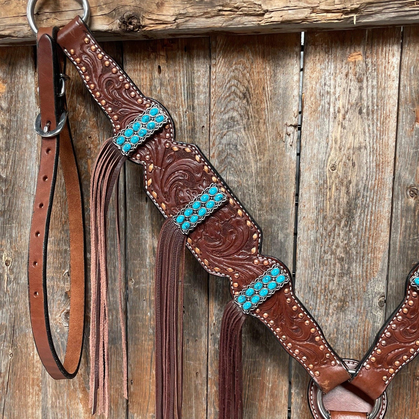 Medium Oil Copper Dot Turquoise Tack Set #OEBC495