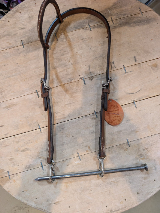 Leather One Ear Headstall with Quick Change Snaps