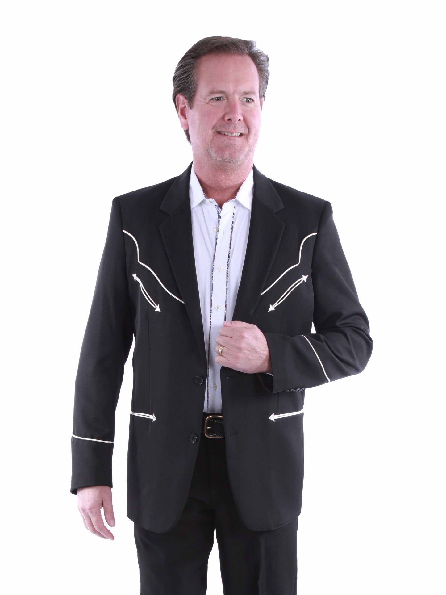 Solid Blazer W/piping - P-656LX