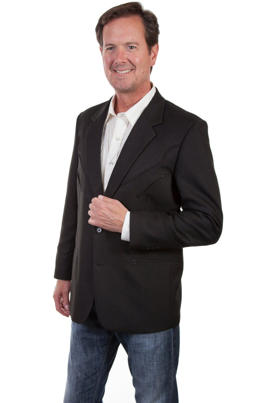 Solid Blazer W/tonal Piping - P-656SL