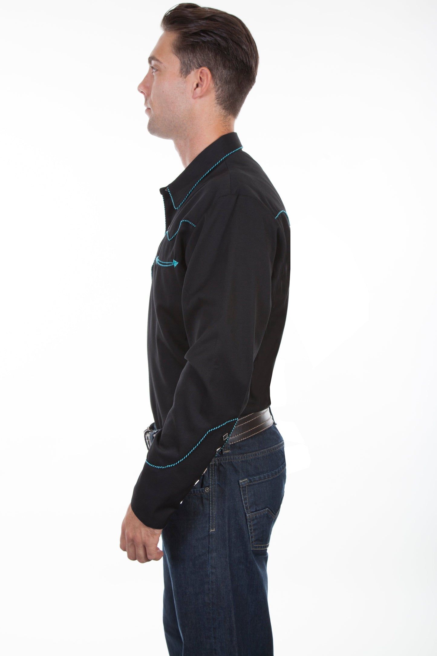 Solid Shirt W/candy Cane Piping - P-726