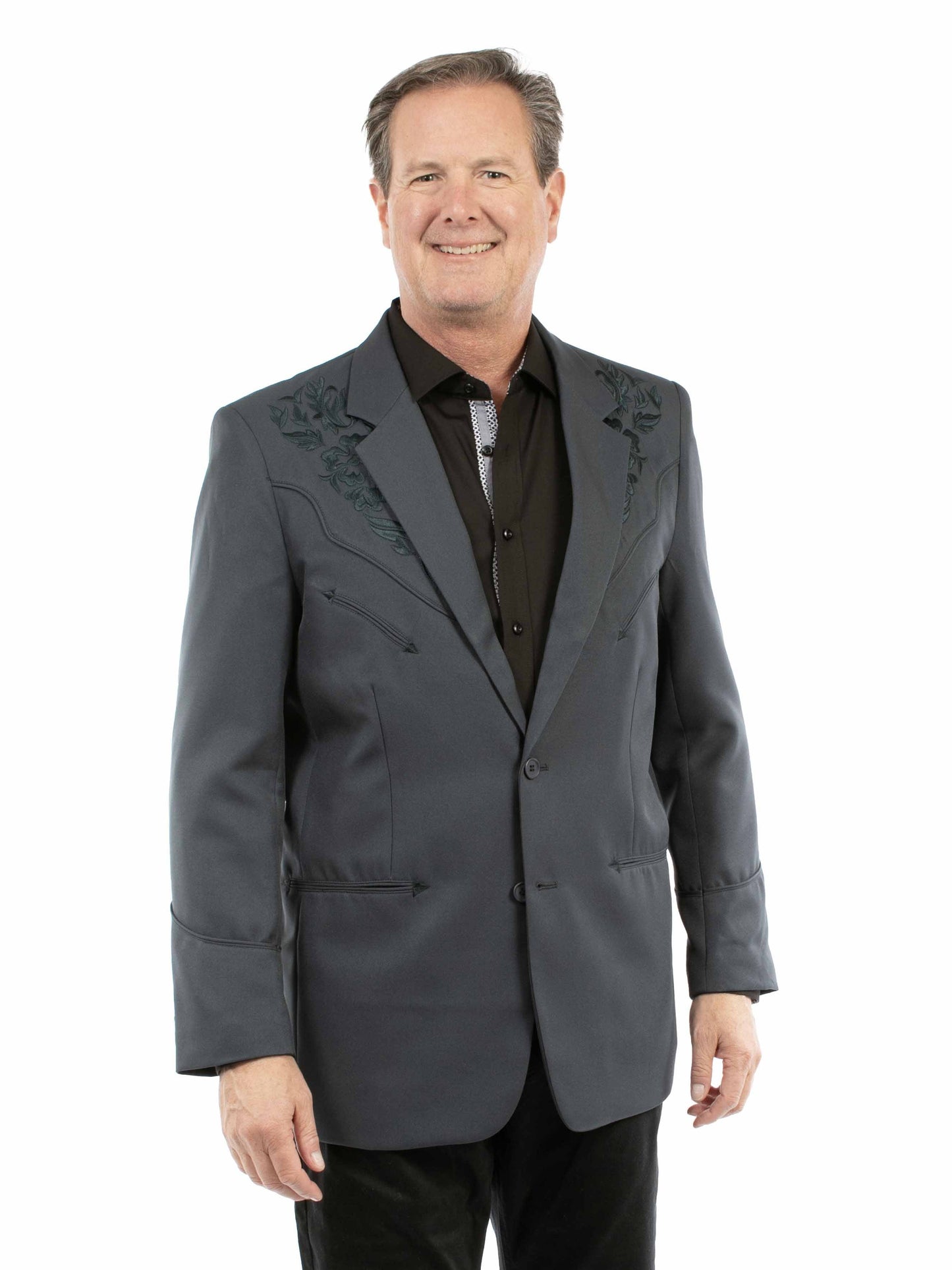 Floral Tonal Emb. Blazer - P-733LX