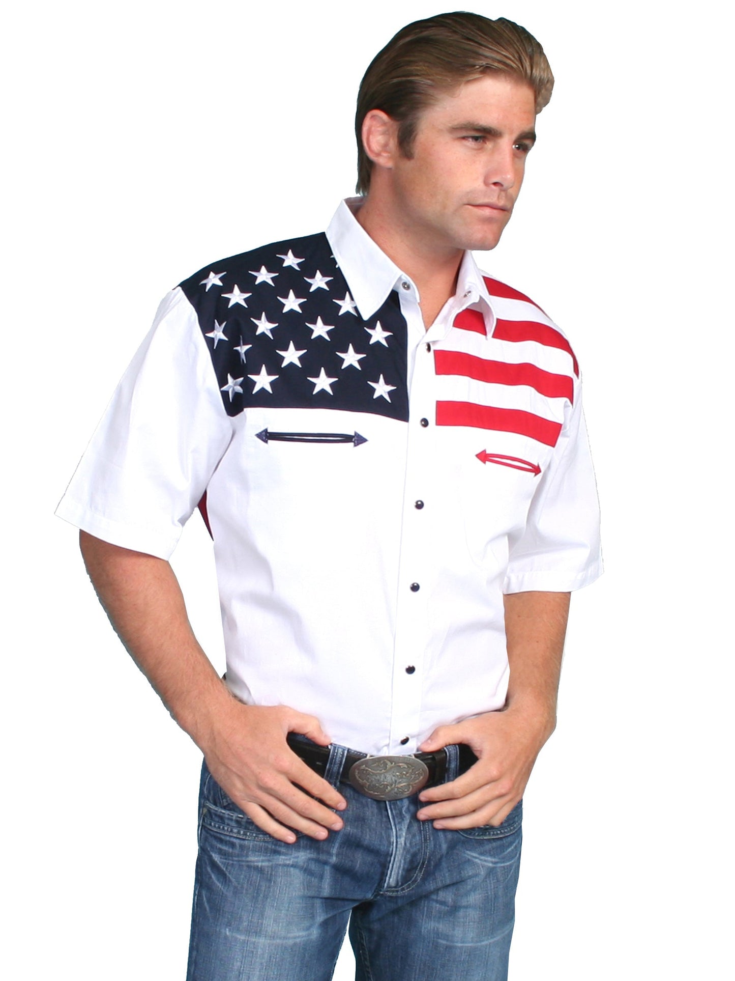 Short Sleeve Color Block Shirt - P-756SS