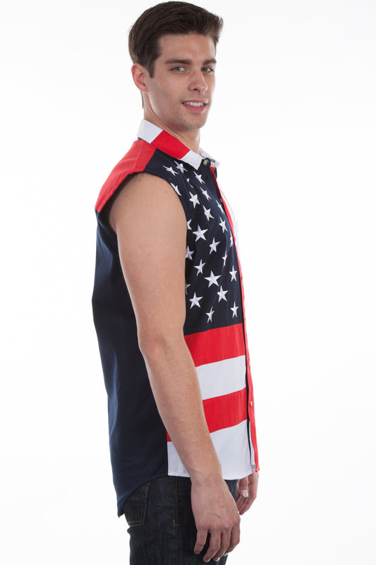 Flag Shirt Cutoff Slvs - P-862X