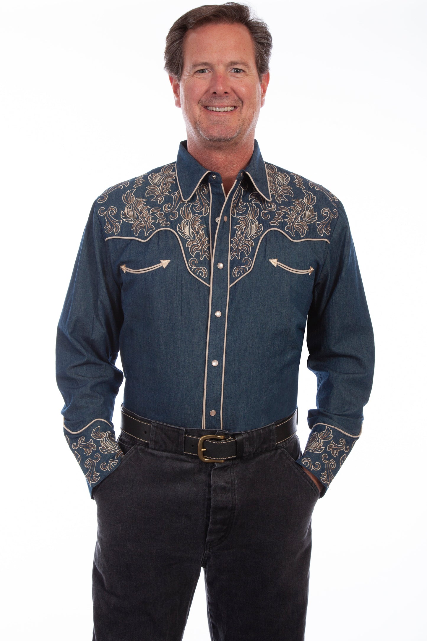 Floral Emb. Shirt - P-905
