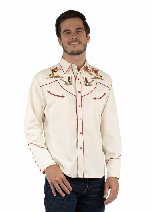Cattle Roper Embroidered Shirt - P-928
