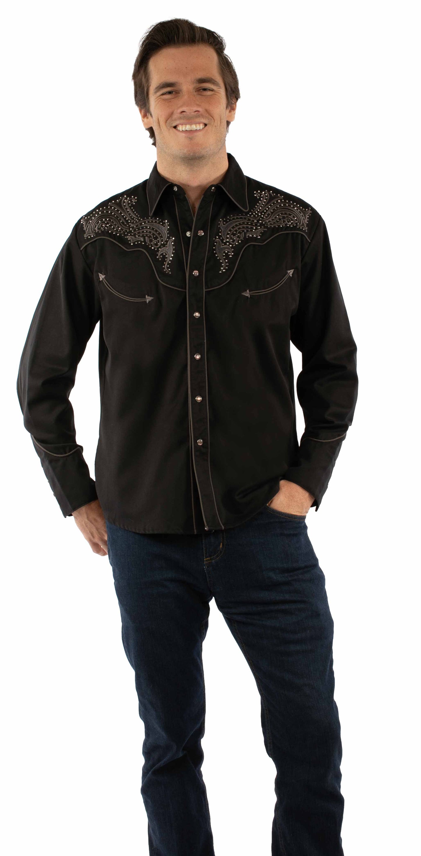 Emb. Shirt W/studs - P-930