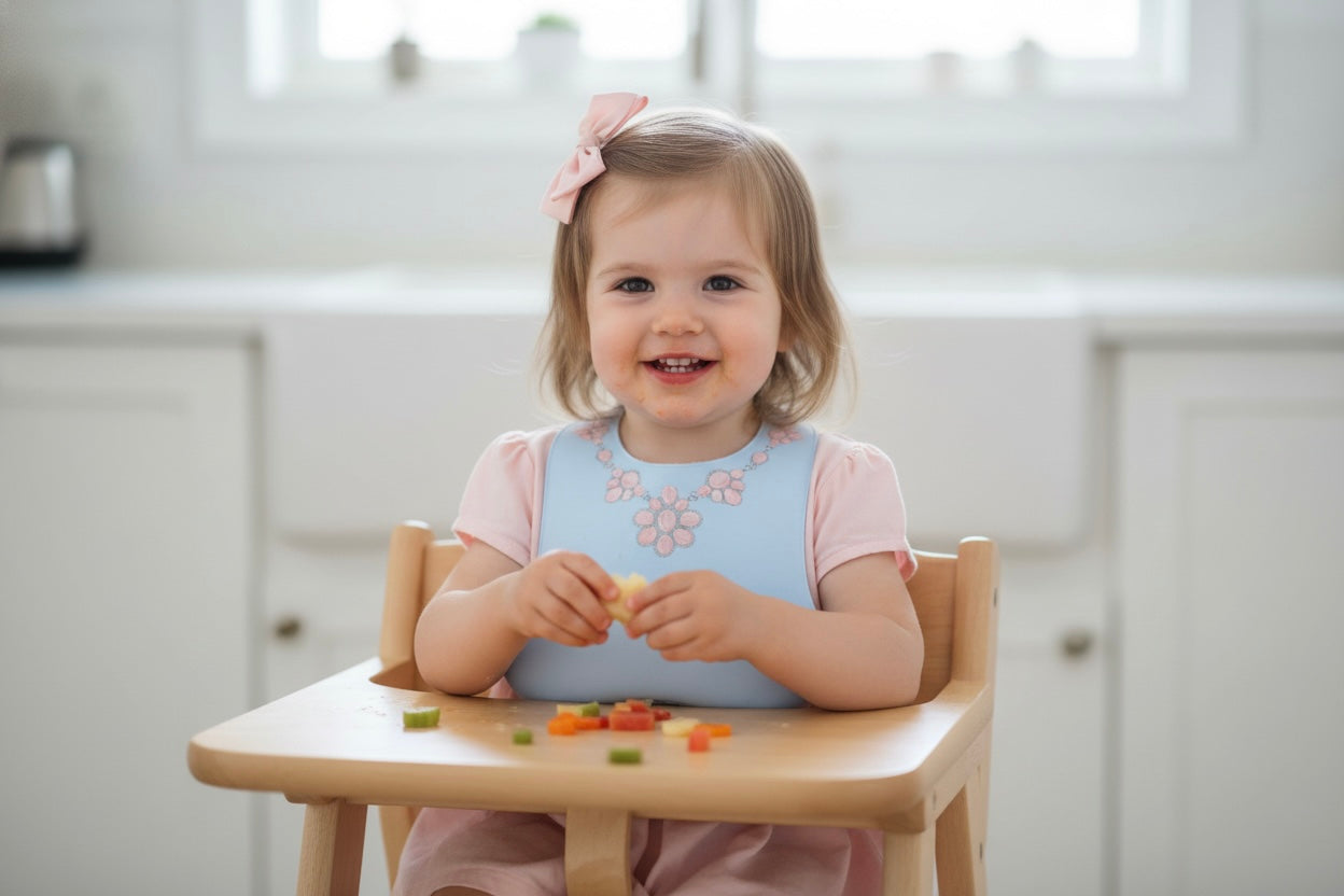 PINK CLUSTER WITH BLUE BIB - PRECIOUS TURQUOISE BIBS
