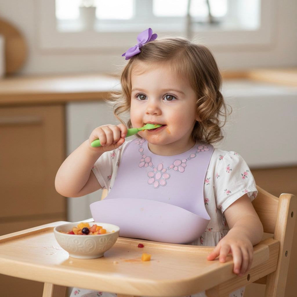 PINK CLUSTER WITH LAVENDER BIB - PRECIOUS TURQUOISE BIBS