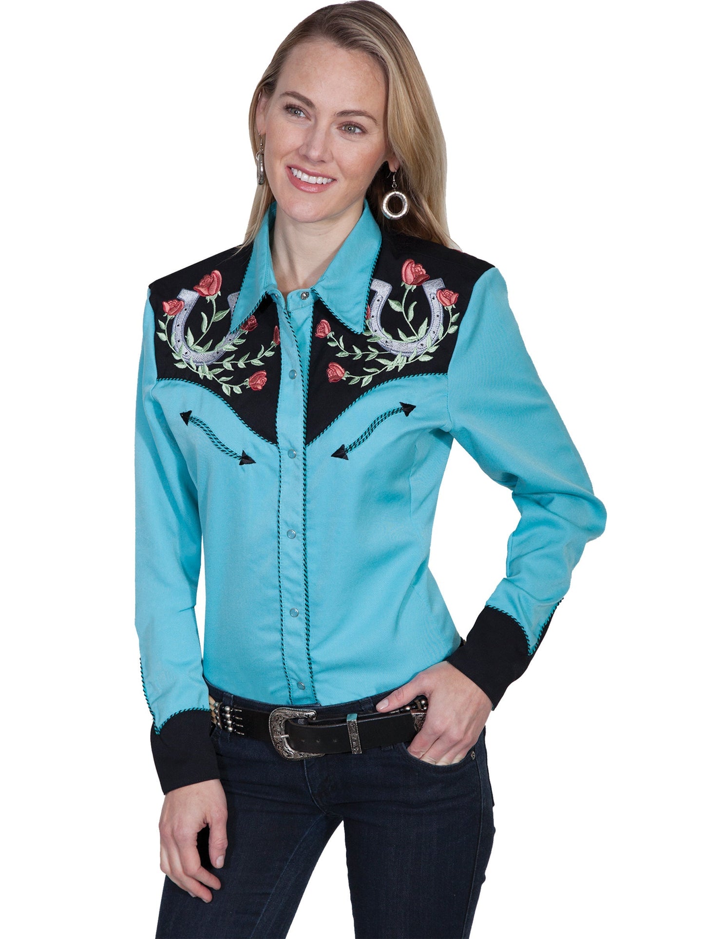 Horse Shoe Emb. Blouse - PL-637
