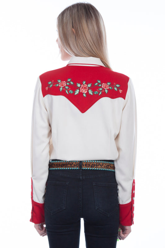 Red Yokes W/emb Roses - PL-898